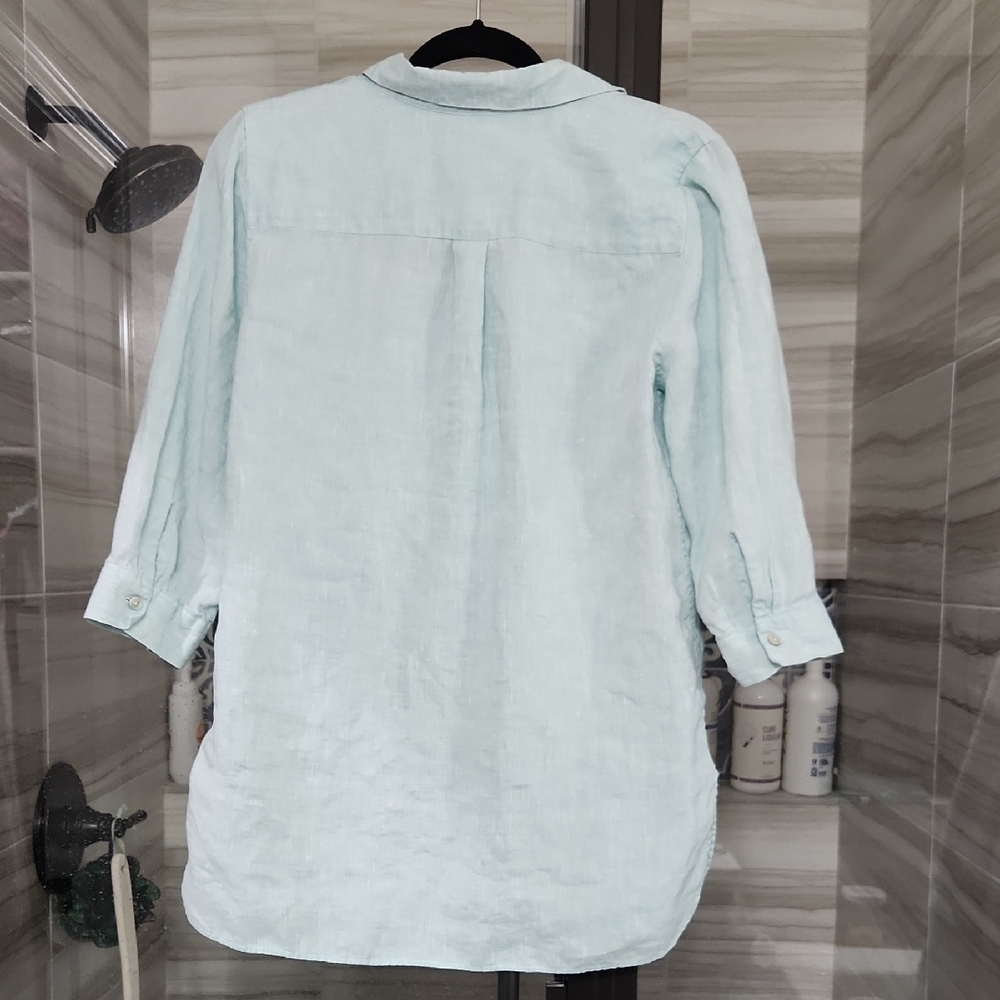 Chico's Light Mint Button-Up Blouse - image 8